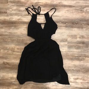 Tobi Black Slit Sun Dress